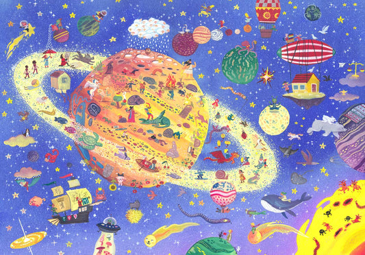 Wimmel World Leinwand